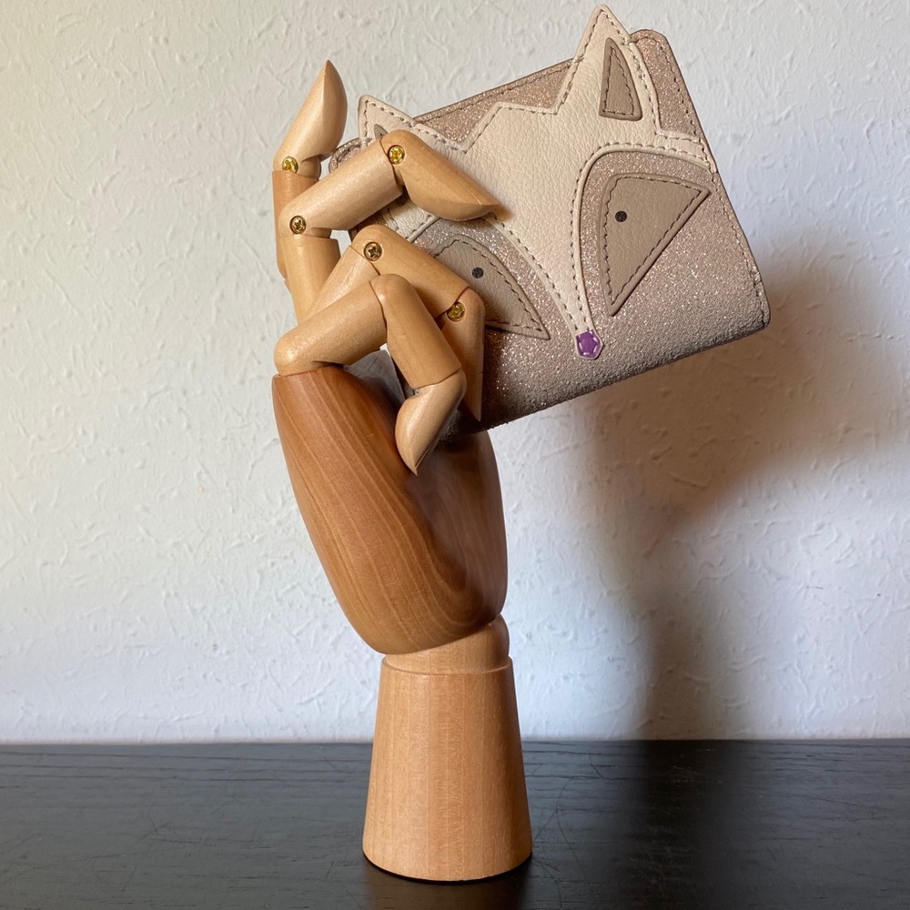 NEW! Fossil RFID mini Fox Wallet Champagne Leather - Picture 4 of 5